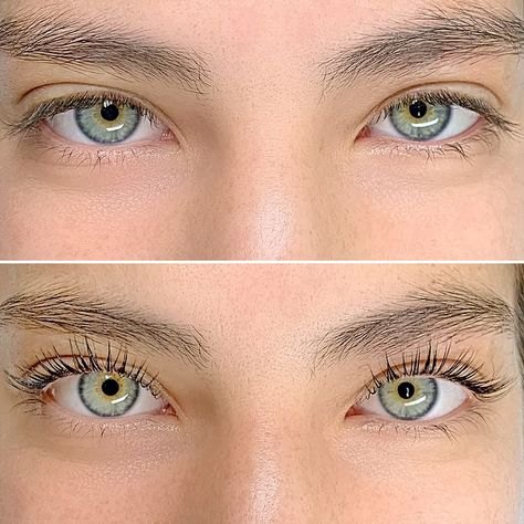 Lash lift before and after
